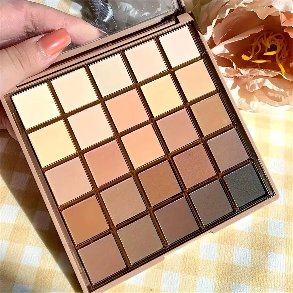 25-Color Neutral Earth Tones Eyeshadow Palette for Natural & Dramatic Looks