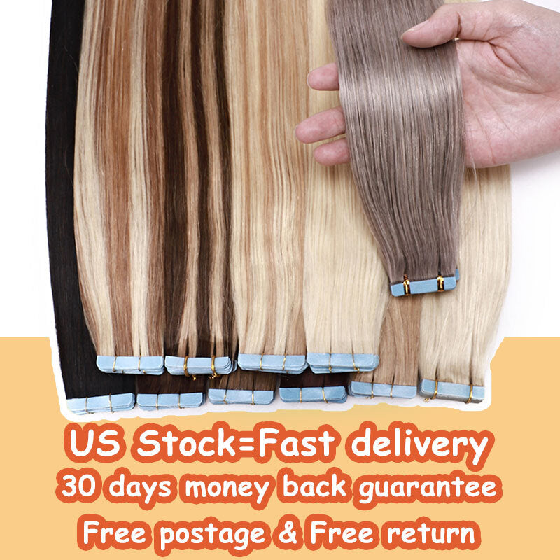 Seamless Tape-in Hair Extensions - Skin Weft, Thick, Real Human Hair