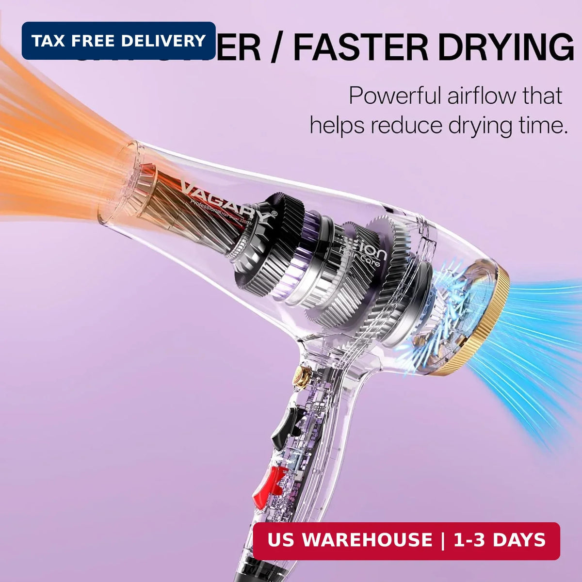 Professional 2200W Ionic Hair Dryer with Diffuser and Concentrator - Frizz-Free Styling