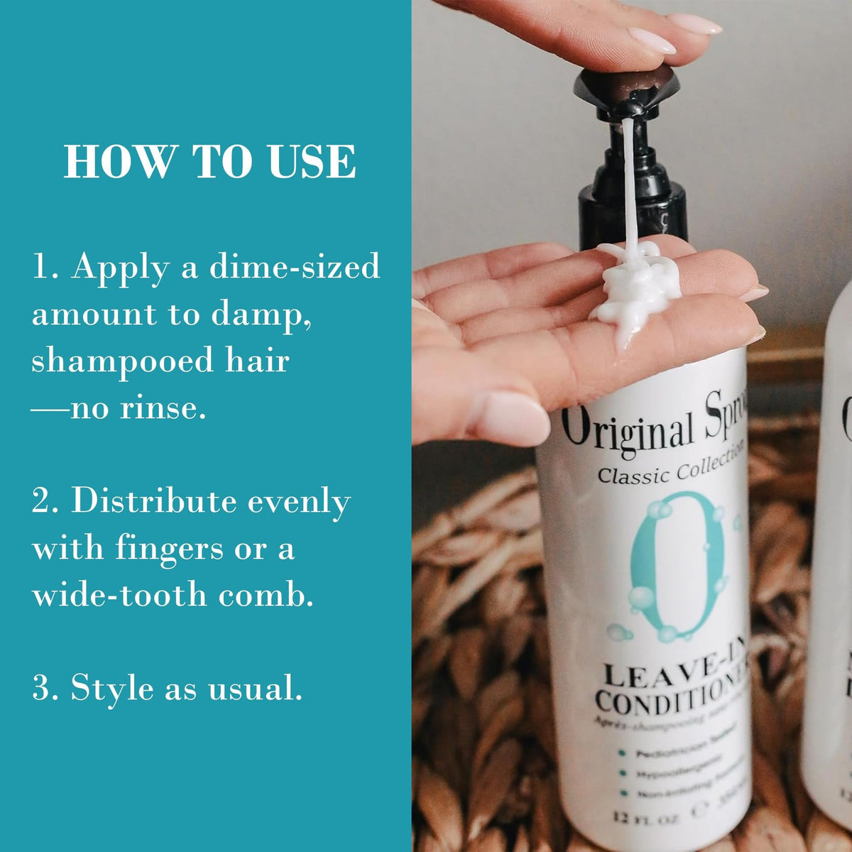 Leave-In Moisturizing Conditioner for Dry & Damaged Hair - Vegan & Sulfate-Free, 12 fl oz