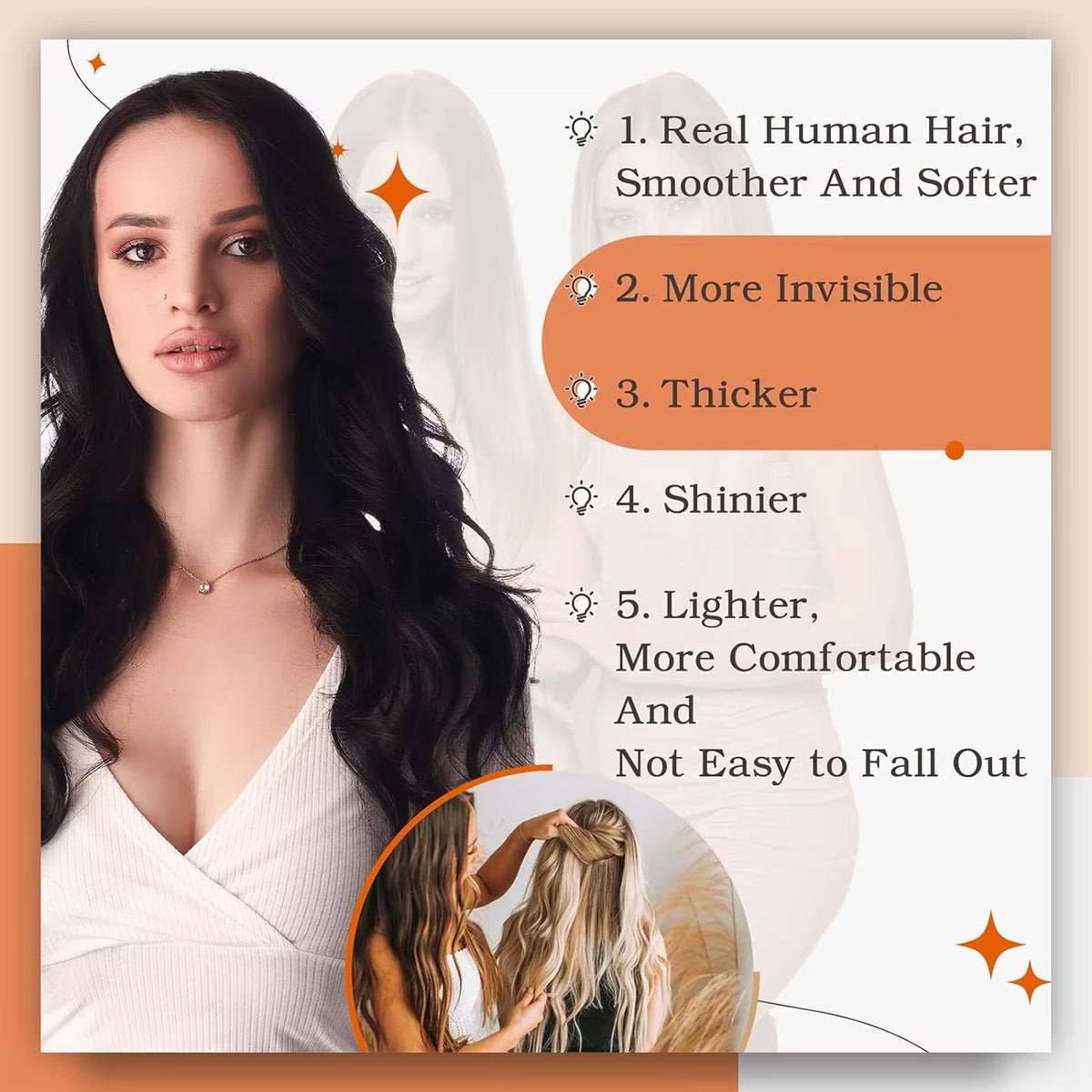 High-Quality Tape-In Hair Extensions | Human Hair, Seamless & Easy to Install