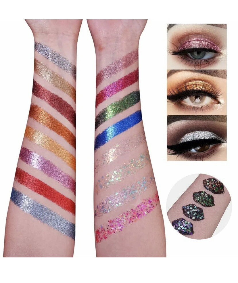 15Color Glitter Eyeshadow Palette Matte Shimmer Eye Makeup Kit