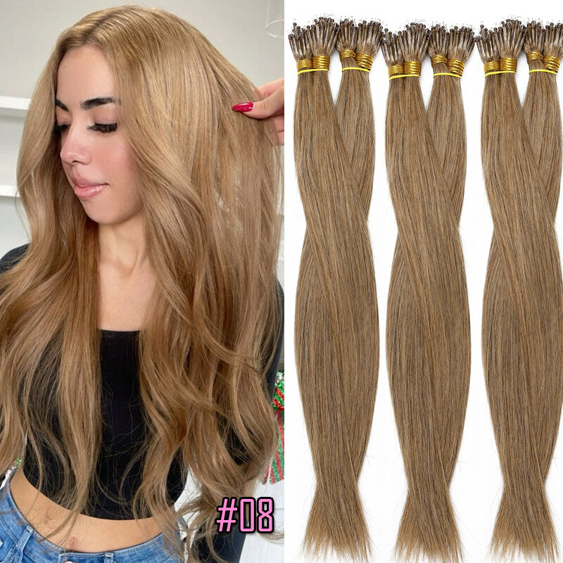 150g Human Hair Extensions with Nano Rings - Thick Ombre Micro Loop Beads
