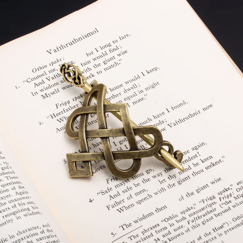 Gold Celtic Love Knot Hair Pin - Viking Style Hair Accessory