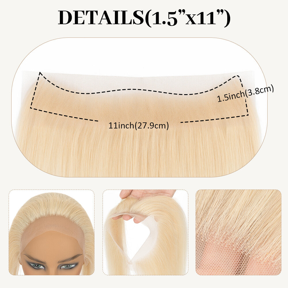 Full Lace Hair Topper with Frontal Human Hair Patches for Hairline Cover - Remy Human Hair