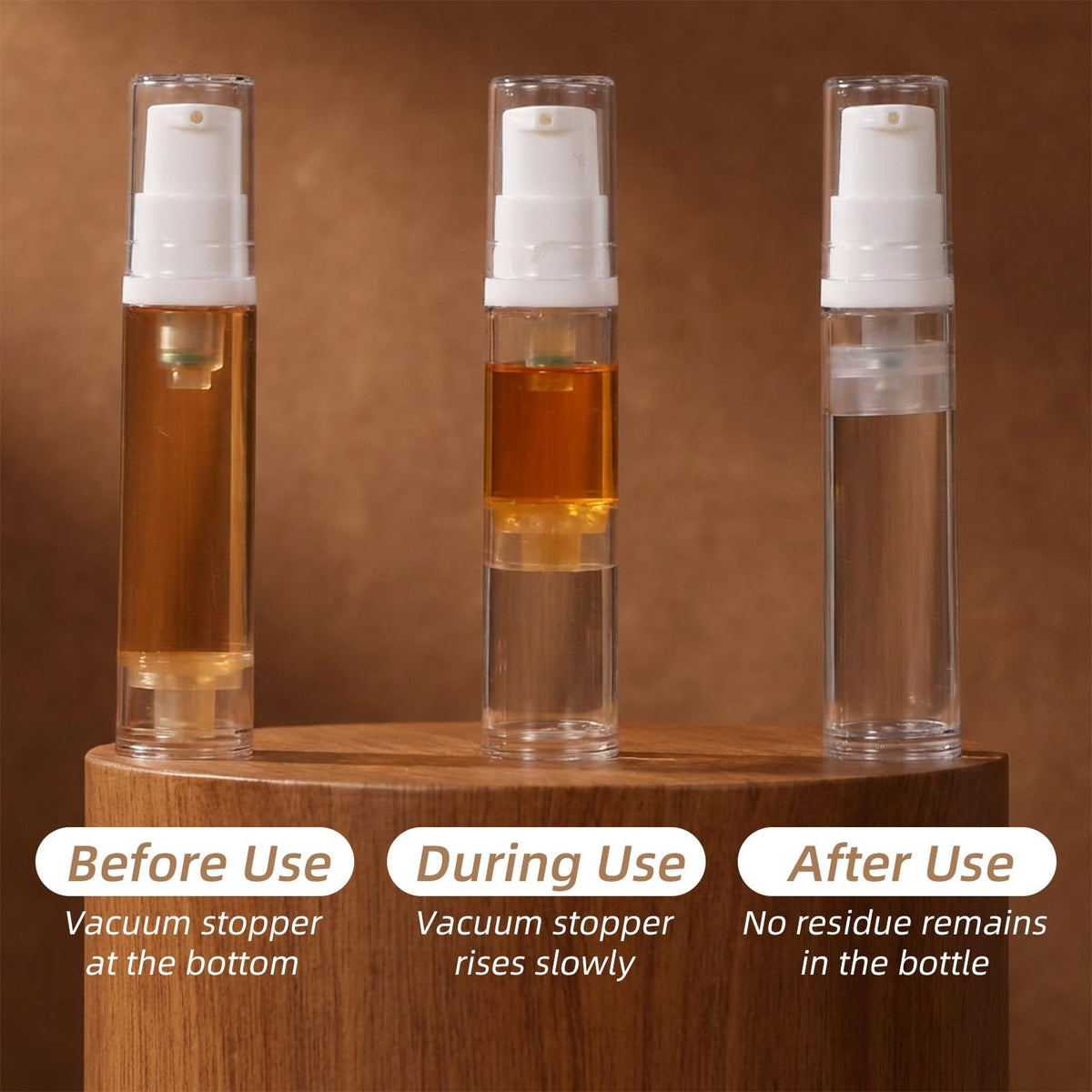 10Pcs Refillable Airless Pump Travel Bottles 10ML for Cosmetics & Skincare