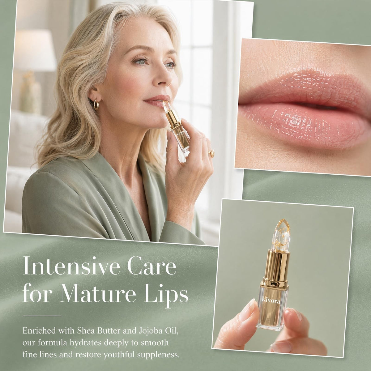 Color-Changing Lipstick for Mature Lips Long Lasting Hydrating Lip Color