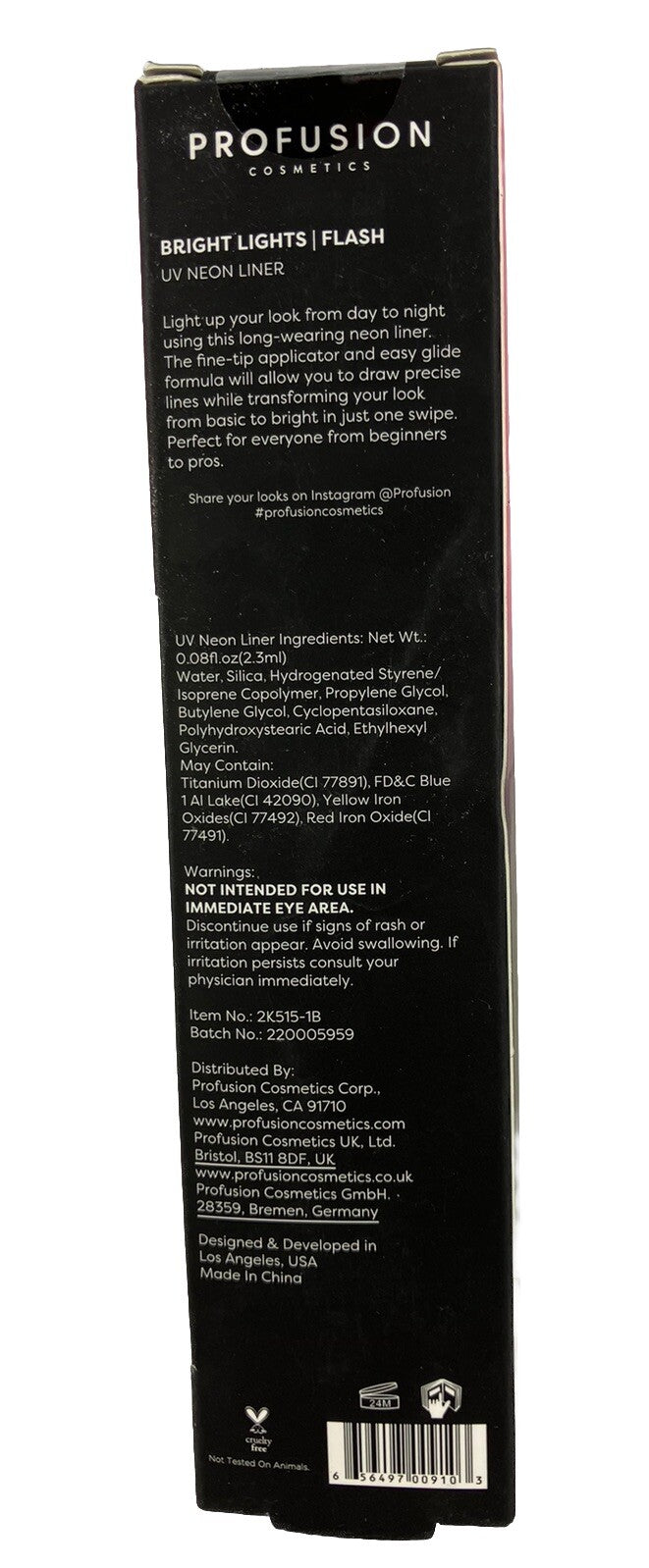 Bright Lights Flash Pink Neon Graphic Eyeliner - UV Reactive Makeup