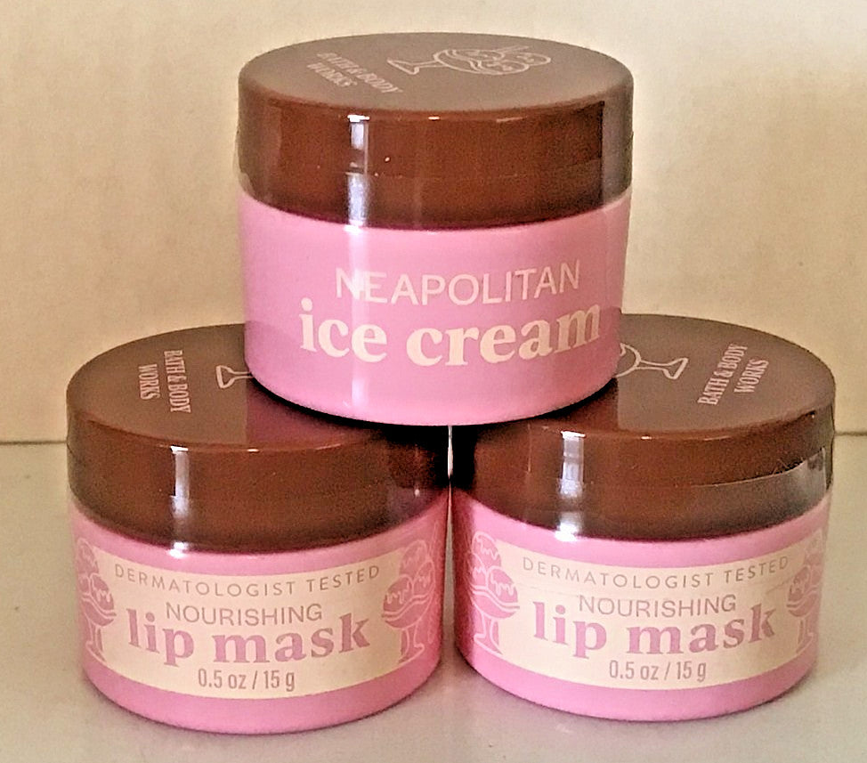 Nourishing Lip Mask 0.5 oz - Neapolitan Ice Cream Scent with Coconut Oil & Shea Butter, Bath & Body Works