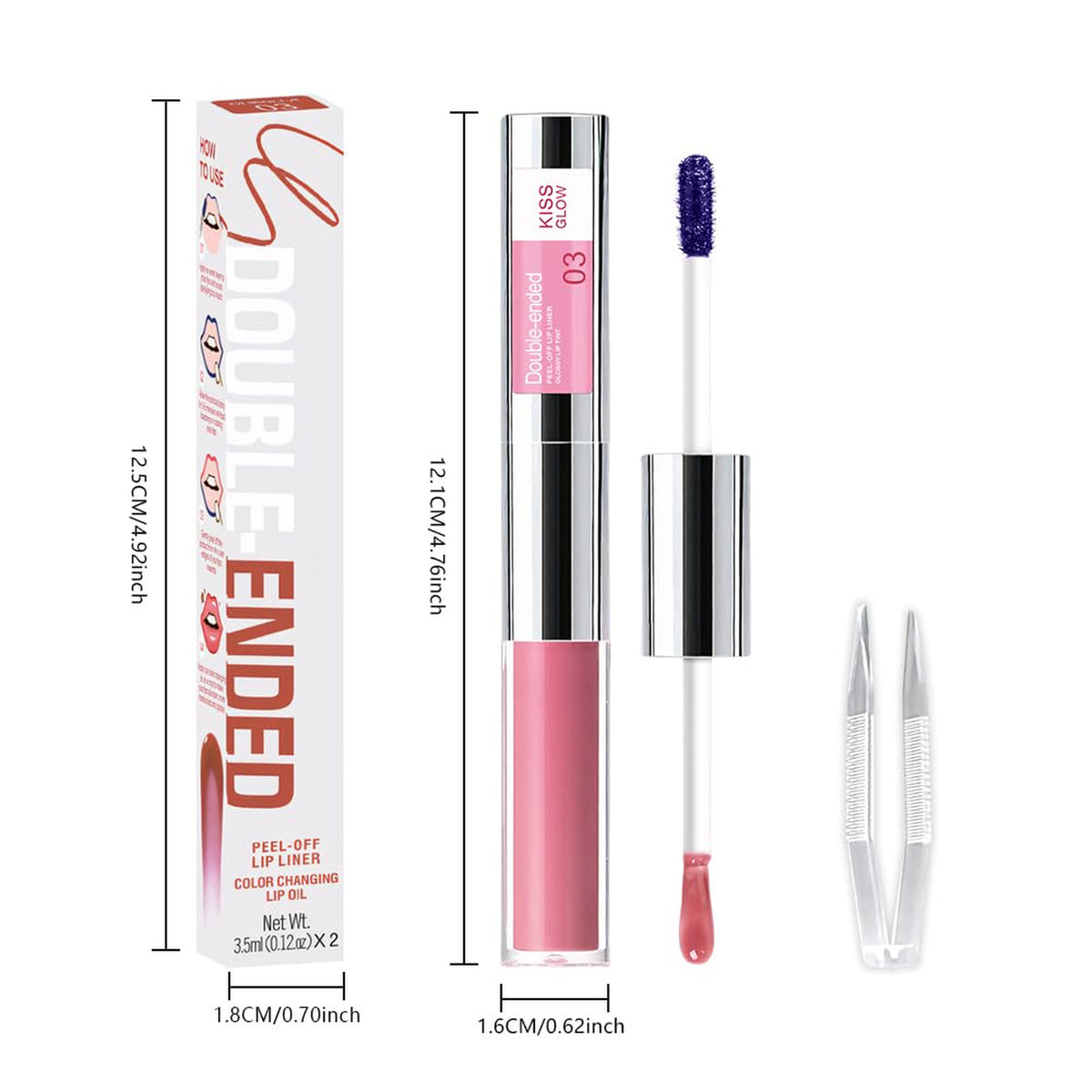 Hydrating Peach Pink Lip Stain & Plumping Lip Oil - Long-Lasting Gloss
