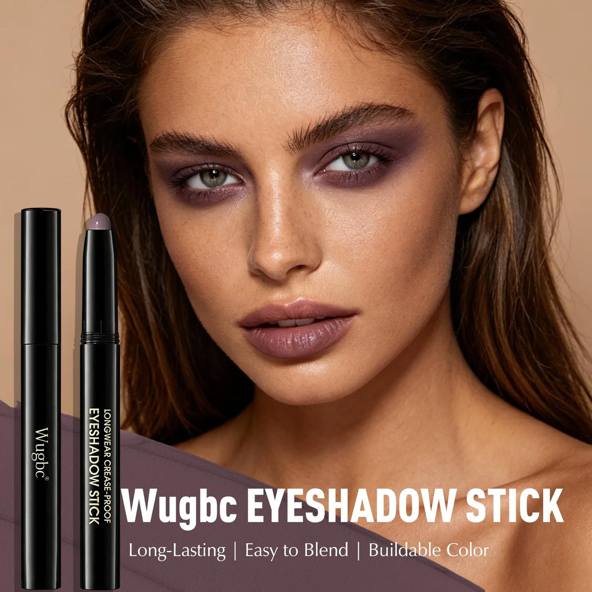 Cream Eyeshadow Stick Matte Plum Brown Long-Lasting Eye Makeup for Mature Women