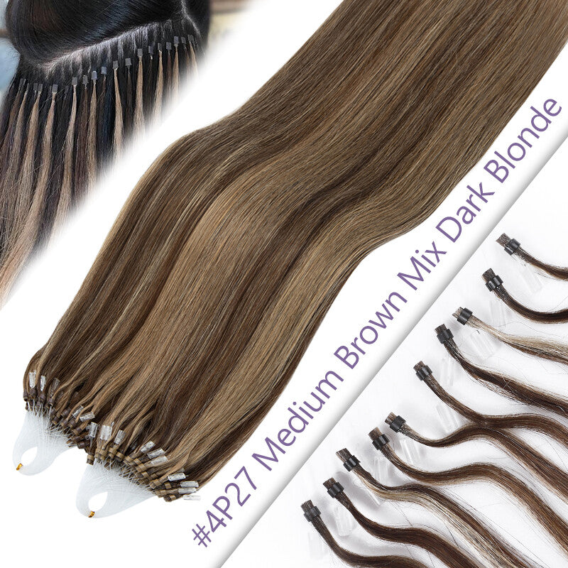 Remy Human Hair Extensions Micro Loop Beads Thick 1G/S Multiple Variants