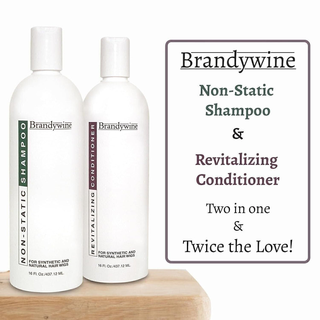 Non-Static Shampoo & Conditioner Set for Synthetic & Natural Hair Wigs - 16 Oz
