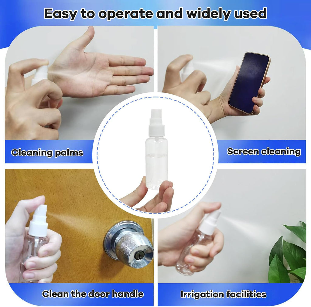 5 Pack Travel Spray Bottles 50ml Leak-Proof Fine Mist Reusable Plastic