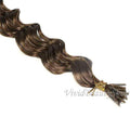 Deep Wave Micro Link Hair Extensions 22 Inch Light Brown Remy Human Hair