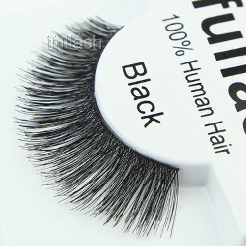 100% Human Hair Eyelashes – False Lash Strip, Natural Look, Black