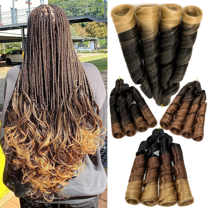 French Curl Braids Hair Extensions Pre-Stretched Synthetic 24 Inch