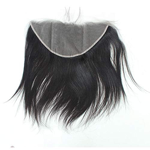 Brazilian Human Hair Lace Frontal 14-Inch Straight 1B Natural Black