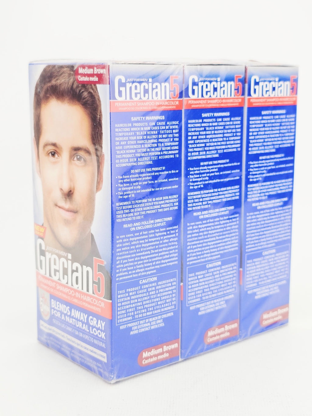 Grecian5 Medium Brown Permanent Hair Color Shampoo for Men