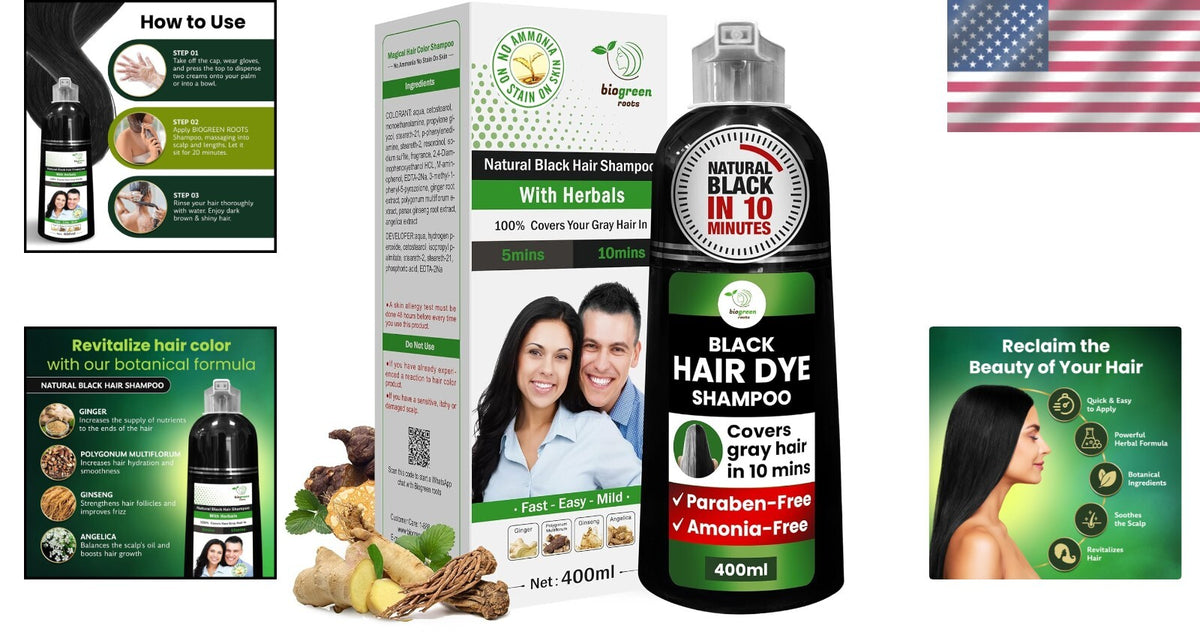 Herbal Ammonia & Paraben-Free Hair Color Shampoo - Salon-Quality Results