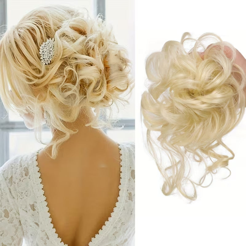 Messy Bun Hair Piece with Scrunchie - Natural Look Hair Extensions for Updos