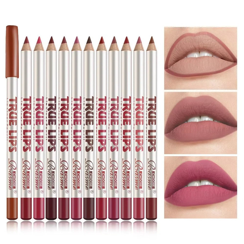 12-Piece Lipstick Lip Liner Set Matte Lip Gloss Pencils Long Lasting Makeup