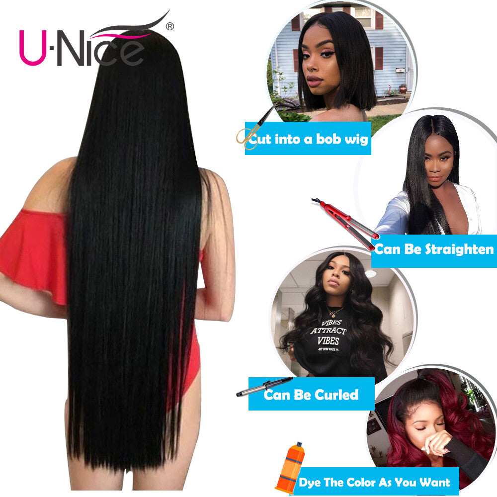 Unice Hair Indian Straight Hair Extensions Virgin Human Hair Weaves - Multiple Lengths