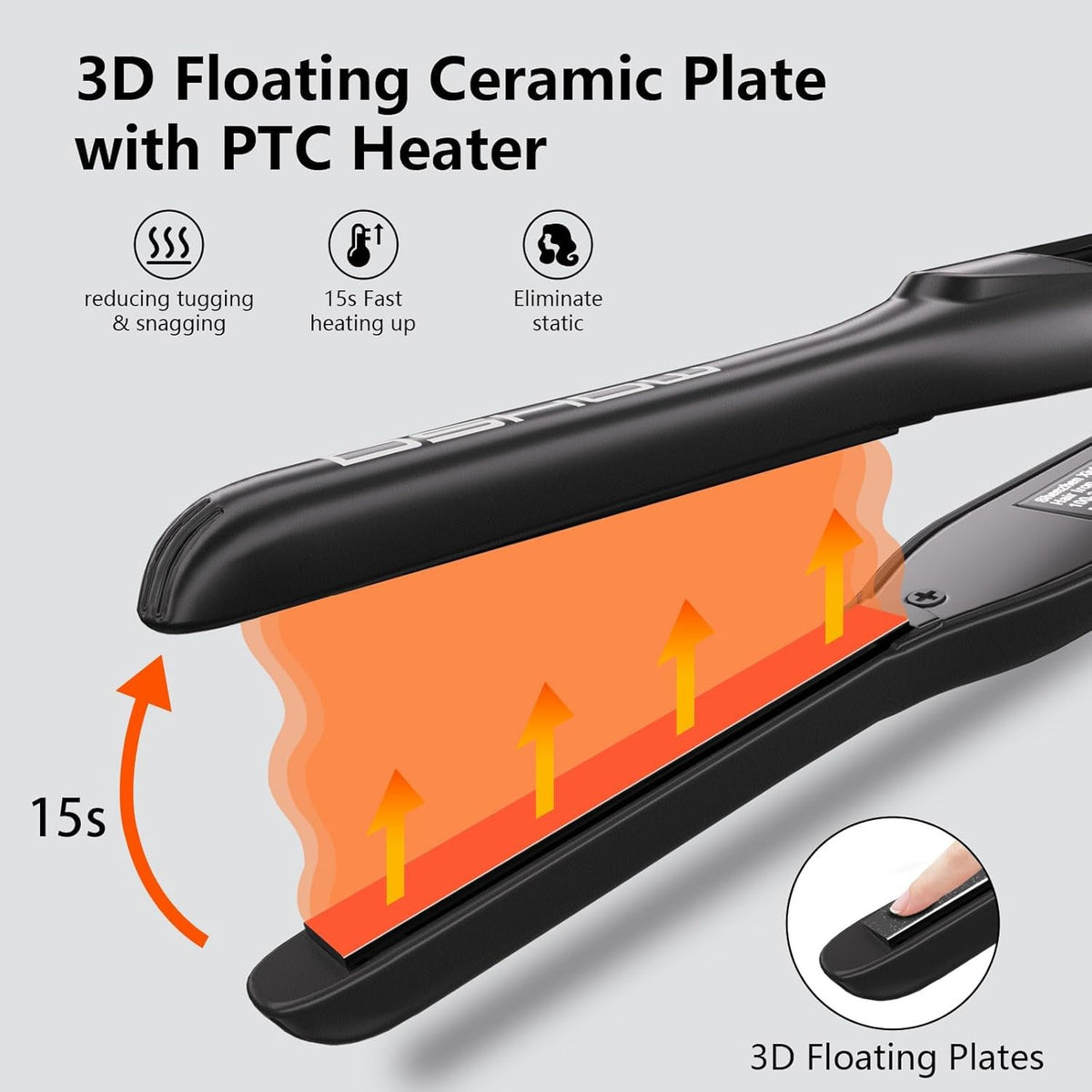 Mini Flat Iron for Short Hair & Bangs - 3/10 Inch Narrow Plates, Dual Voltage, Fast Heating