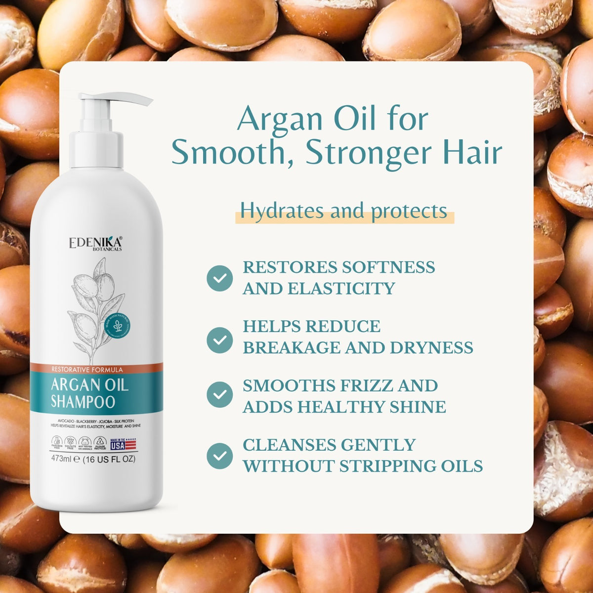 Argan Oil Biotin Shampoo for Damaged Hair 2-Pack - Hydrating & Nourishing