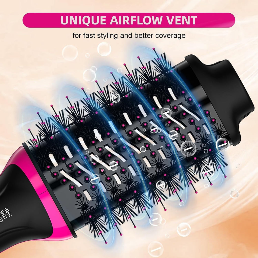 Dual Voltage Hair Dryer Brush for European Travel with 2.4'' Ceramic Barrel and Ionic Technology