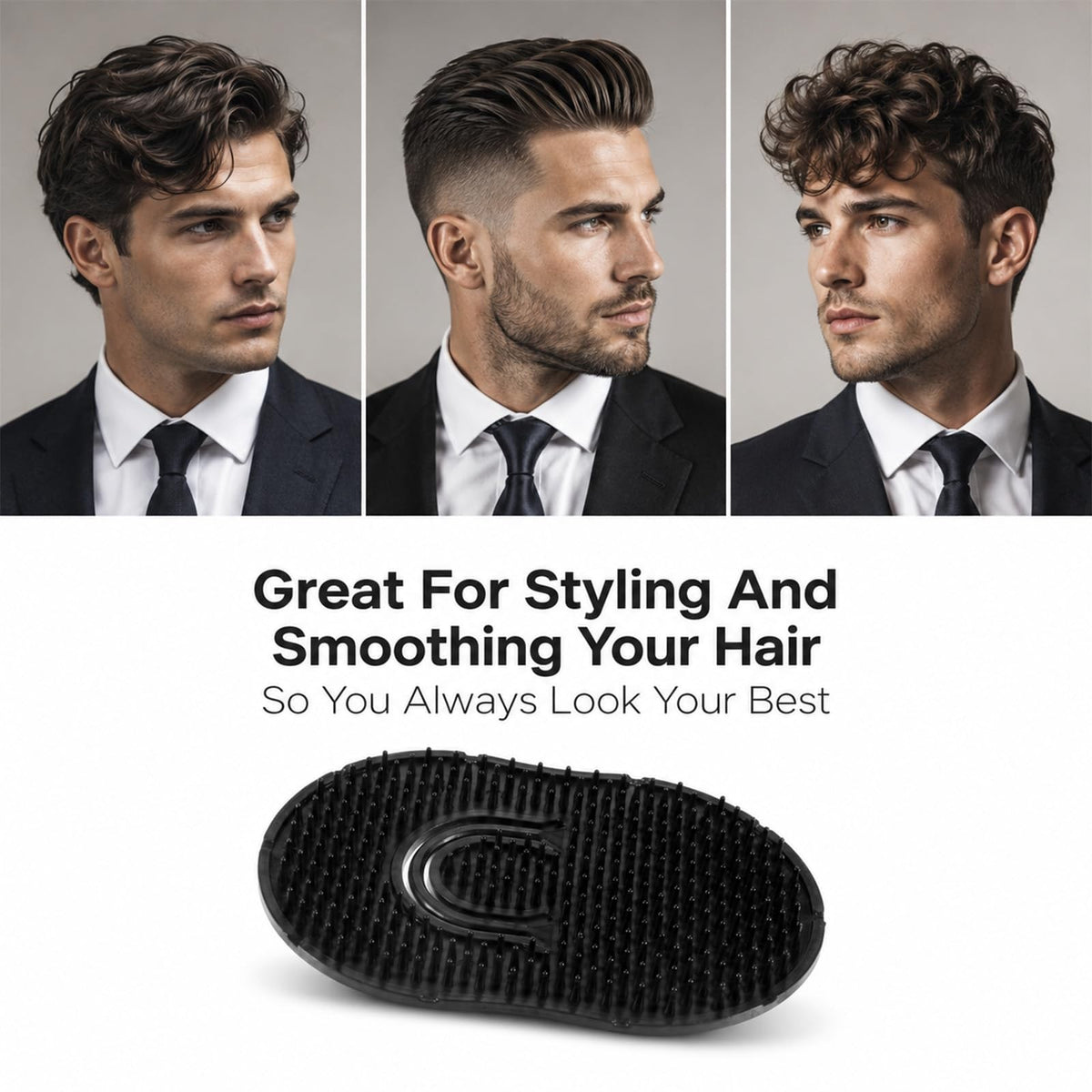 12 Pcs Portable Palm Hair Combs for Men, Travel Beard & Scalp Massager