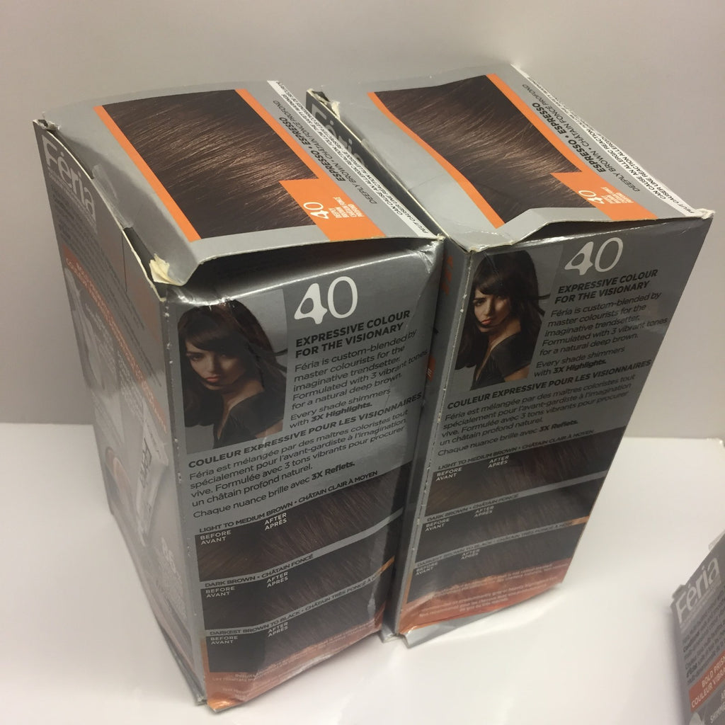 4 Pack Permanent Hair Color Espresso Deep Brown - Feria Shimmering