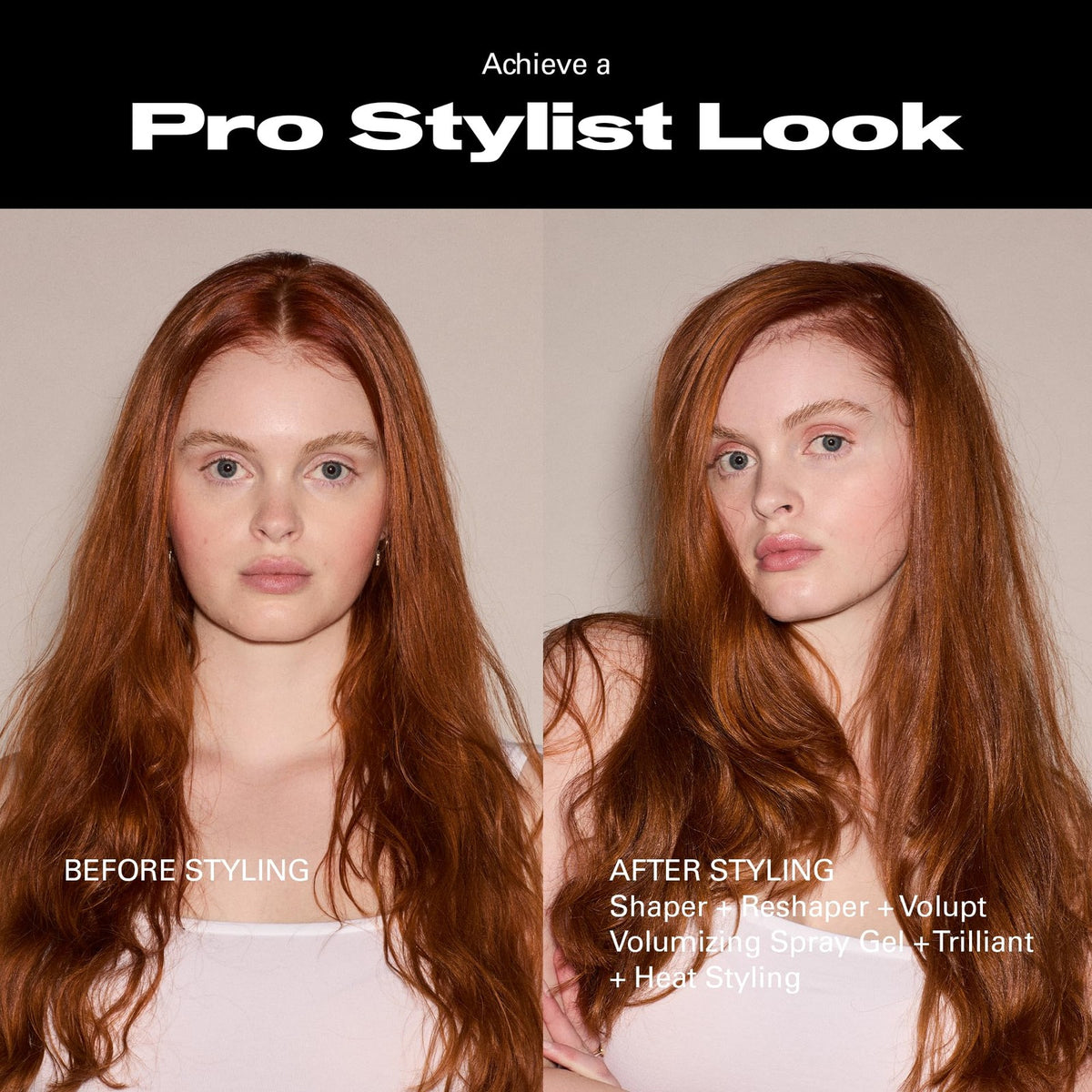 Hair Styling Gel & Satin Finish Spray for Flexible Hold and Heat Protection