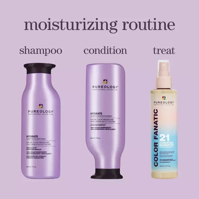 Pureology Hydrate Shampoo & Conditioner + Color Fanatic Spray Set - Hair Care Gift Set