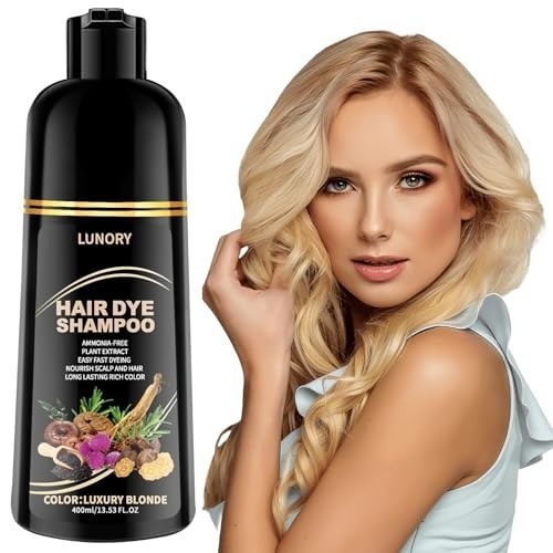 Light Blonde Hair Dye Shampoo Gray Coverage Argan Oil Ginseng Paraben-Free