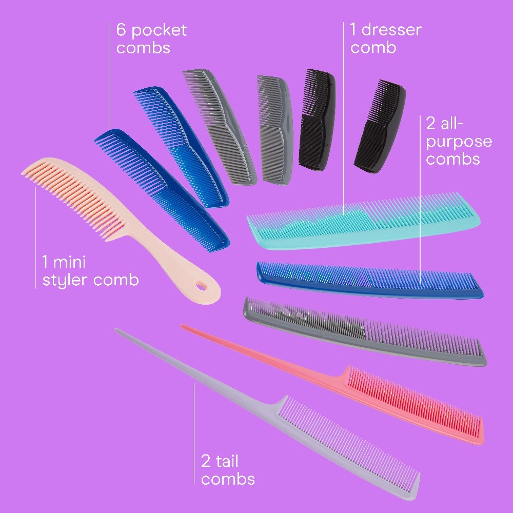 12-Piece Hair Comb Set for Styling & Detangling - All Hair Types