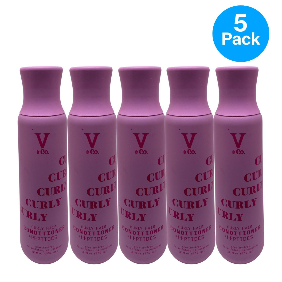 Curly Hair Conditioner with Peptides 12oz - Moisturizing & Frizz Control 5 Pack