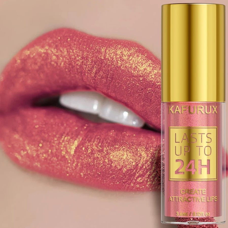 14-Color Glitter Lip Gloss Set Long Lasting Waterproof Lipstick