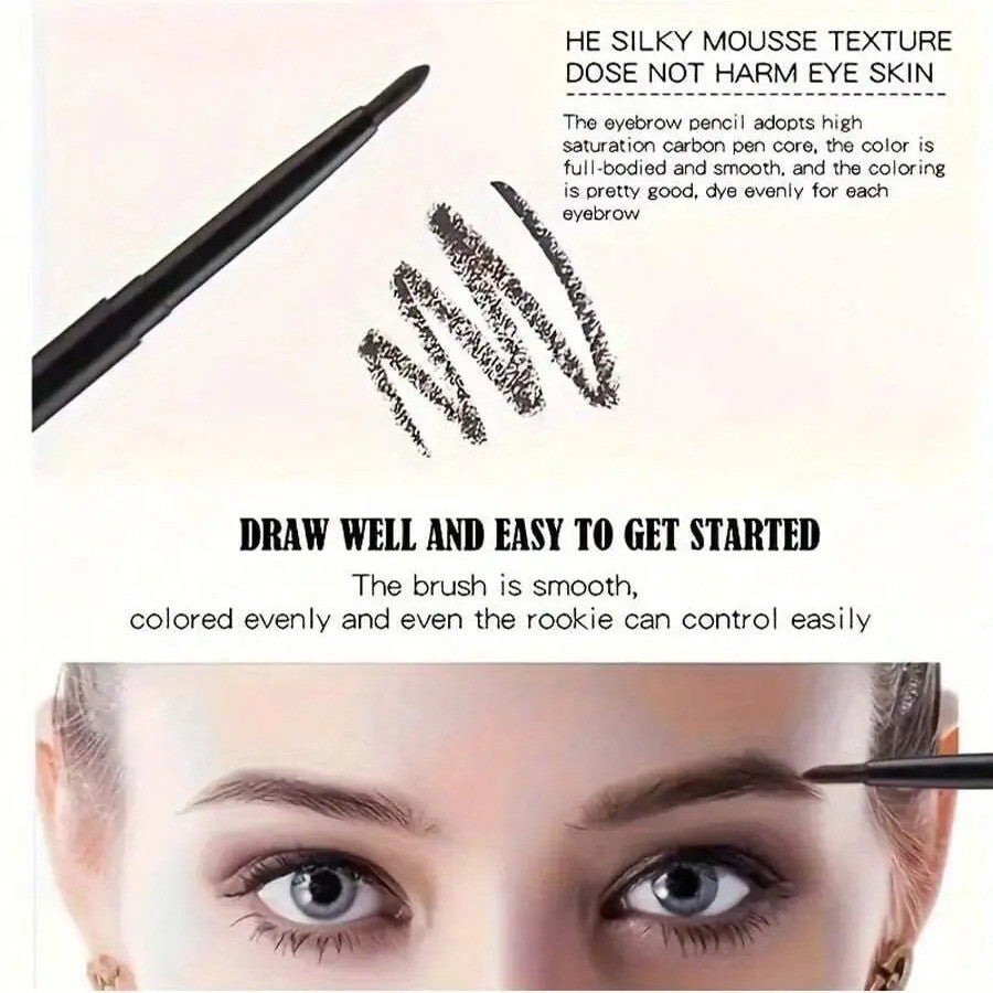 Waterproof Black Eyeliner Pencil Set - Long-Lasting Matte Eye Makeup