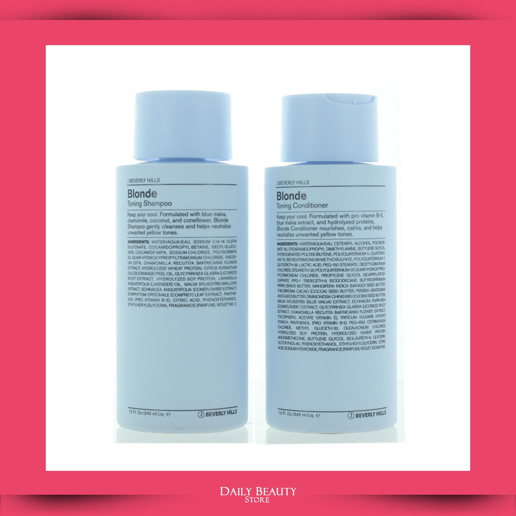 Blonde Toning Shampoo & Conditioner Set - Neutralizes Yellow Tones, Sulfate-Free, 340ml
