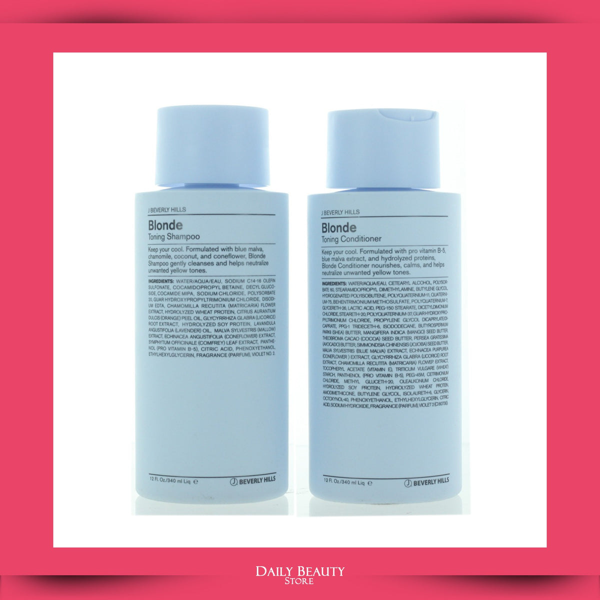 Blonde Toning Shampoo & Conditioner Set - Neutralizes Yellow Tones, Sulfate-Free, 340ml