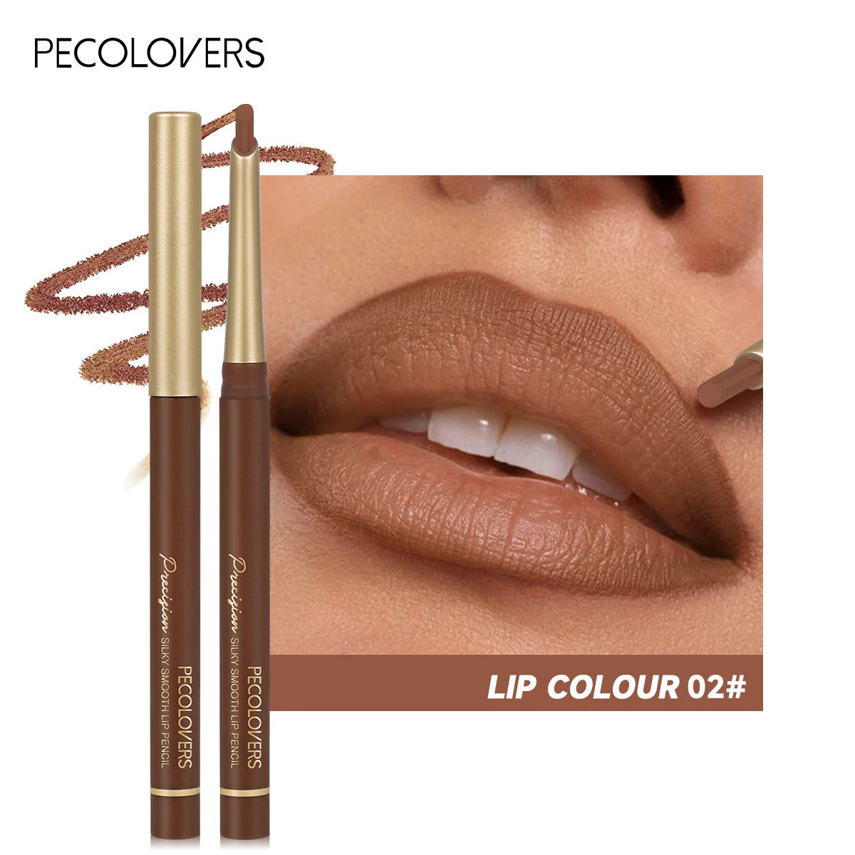 Matte 6-Color Lip Liner Pencil Set Bevel Design for Lip Contour and Nude Looks