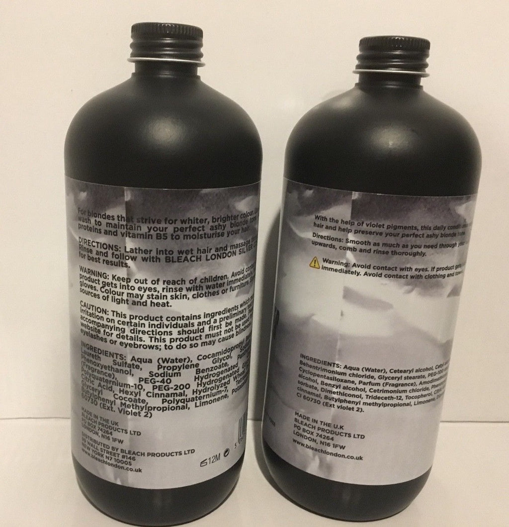 Silver Shampoo & Conditioner Set for Blonde Hair 500ml Each - Neutralizes Brassiness