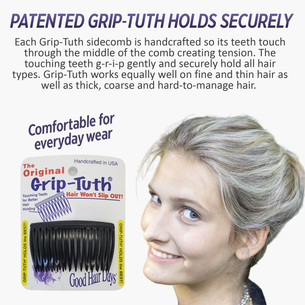 Shorty Hair Comb for Fine Thin Hair - Secure Grip, 3 1/4 Inches, 1 Pack