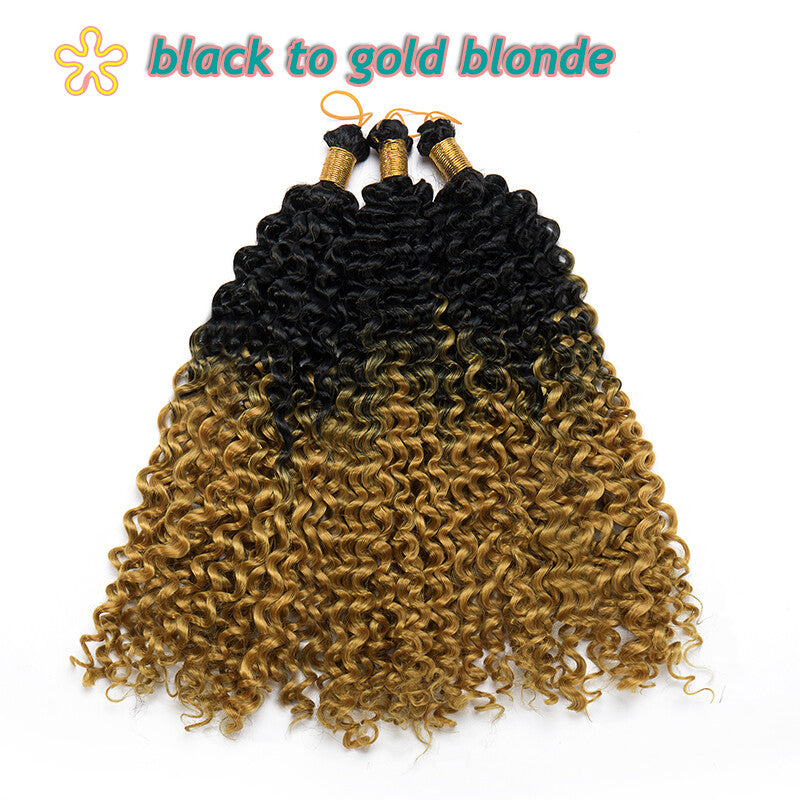 14-Inch Water Wave Crochet Hair Extensions for Black Women - Synthetic Braids
