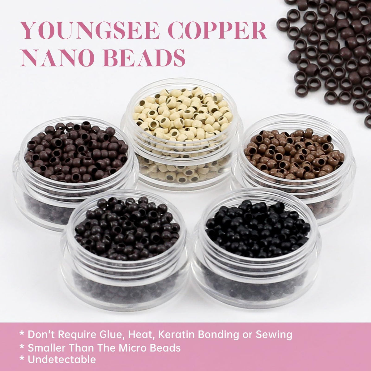 Nano Link Hair Extensions - 18 Inch Human Hair, Dark to Medium Brown, 50g