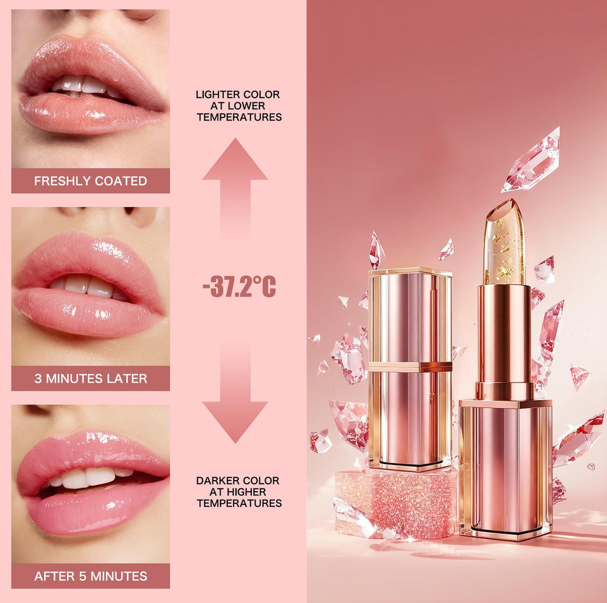 Color Changing Lipstick for Mature Lips – Hydrating, Long-Lasting Color (1pc)
