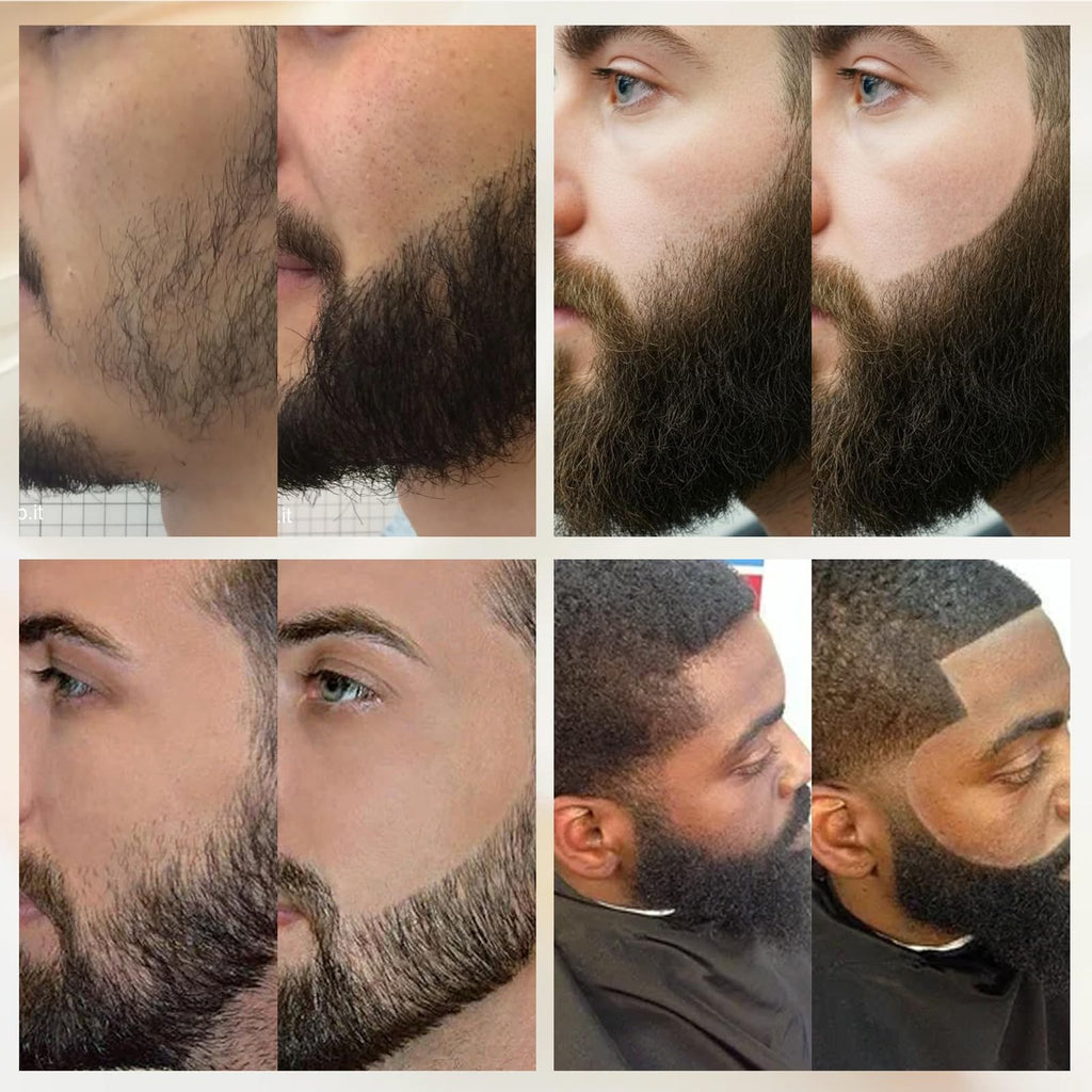 Waterproof Beard Pencil Filler & Brush for Men - Long Lasting Natural Finish