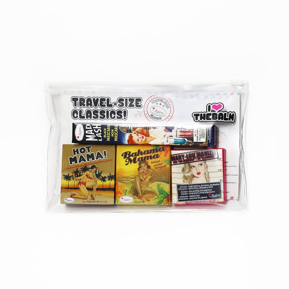 theBalm 4-Piece Travel-Size Makeup Set with Cosmetic Bags