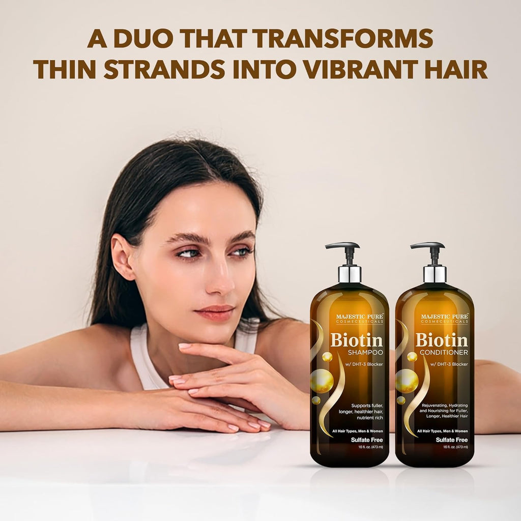Biotin Shampoo & Conditioner Set for Healthy Hair - Sulfate Free, Nourishing, Hydrating